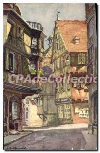 Old Postcard Colmar Merchants Street