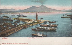 Postcard Veduta del Porto e Vesuvio Napoli Italy