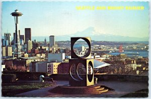 Postcard - Seattle & Mount Rainier - Washington