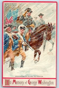George Washington On His Way To Trenton R. Veenfliet Signed Artist RPO Postcard