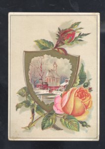 TOLEDO OHIO WOOLSON SPICE COMPANY LION COFFEE YELLOW FLOWER VICTORIAN TRADE CARD