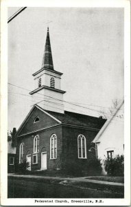 Vtg Postcard Greenville NH Federated Church - New Hampshire - Unused