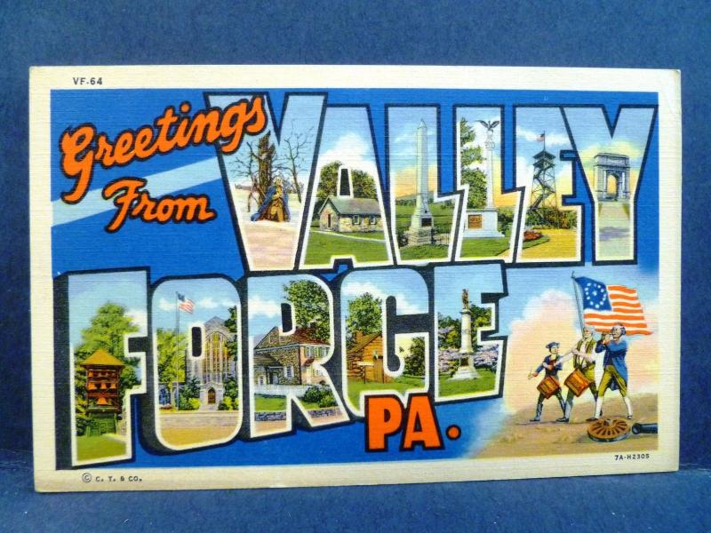 Postcard PA Large Letter Greetings from Valley Forge