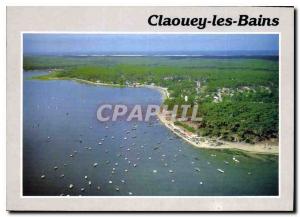 Modern Postcard Arcachon Gironde Claouey les Bains general view its Port's beach