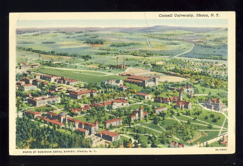 Ithaca, New York/NY Postcard, Aerial View Of Cornell University, 1945!