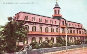 Vintage Postcard 1910's Colegio De San Miguel Building Santa Fe New Mexico N. M.