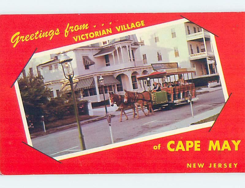 Pre-1980 HORSE-DRAWN TOURIST STREETCAR AT VICTORIAN VILLAGE Cape May NJ F0549