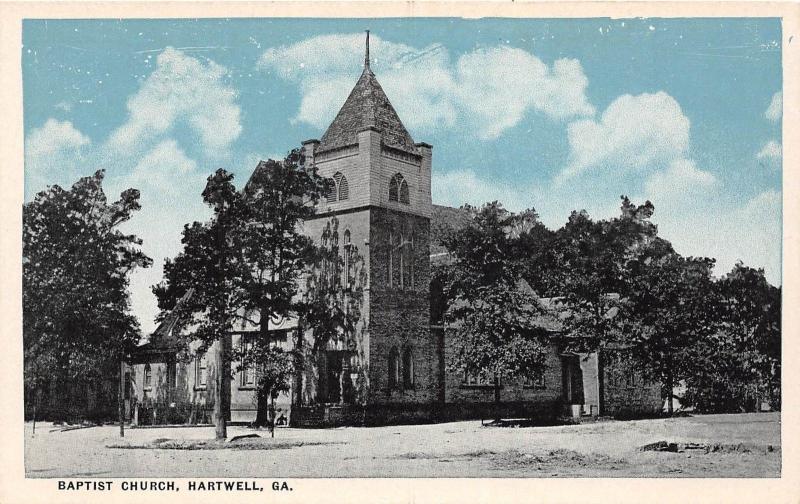 C20/ Hartwell Georgia Ga Postcard c1910 Baptist Church Building