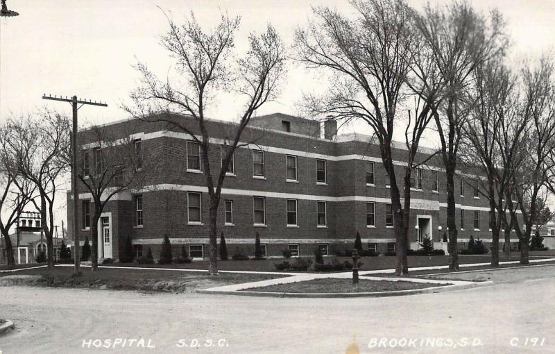 RPPC Real Photo Hospital SDSC, Brookings, South Dakota, SD, Old Postcard