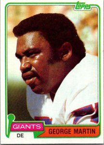 1981 Topps Football Card George Martin New York Giants sk10285