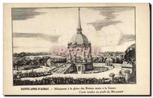 Old Postcard Sainte Anne D & # 39Auray Monument Glory Britons Dead in La Guere