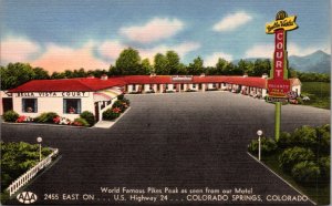 Linen Postcard Bella Vista Courts 2455 East On U.S. Highway 24 Colorado Springs