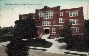 Winthrop Massachusetts MA High School c1900s-10s Postcard