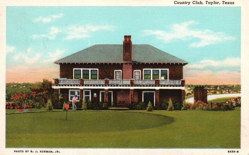 Vintage Postcard 1946 Country Club Golf Grounds Historical Building Texas TX