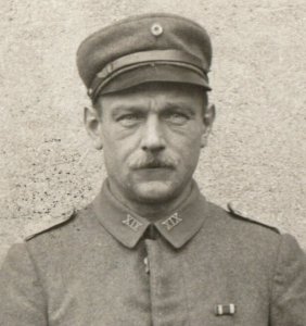 RPPC WWI German Soldier Iron Cross Ribbon Real Photo Postcard