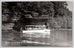 Wisconsin Dells Pulpit Rock and Baby Grand Piano Real Photo Postcard J26