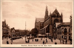 Vtg De Grote of St. Bavokerk Church Haarlem Netherlands Postcard