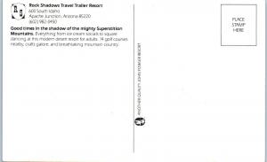 APACHE JUNCTION, AZ Arizona   ROCK SHADOWS TRAILER RESORT Pool  c1970s Postcard