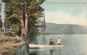 Boating At McKinney's LAKE TAHOE California 1912 Vintage Postcard