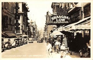 RPPC CHINATOWN Street Scene Shanghai Low San Francisco 1938 Vintage Postcard