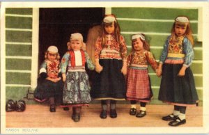 Children In Costume Marken Holland Postcard