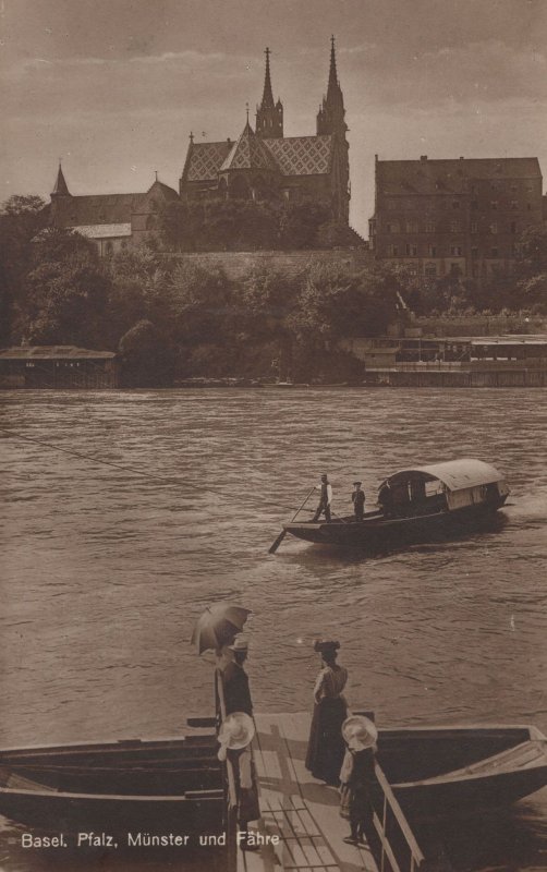 Basel Platz Munster Und Fahre Boat Child Uniform Swiss Postcard