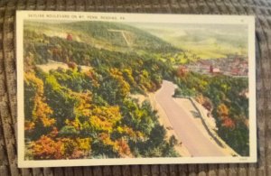 Skyline Boulevard On Mt. Penn Reading PA Linen Postcard