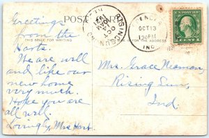 c1910s Spencer, IN Methodist Episcopal Church Postcard Rising Sun Cancel A102