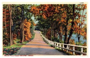 Postcard HIGHWAY SCENE Salem Ohio OH AS6682