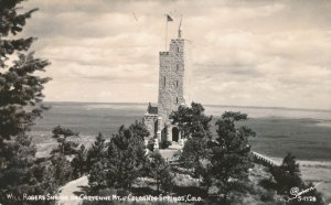 RPPC Will Rogers Shrine on Cheyenne Mountain Colorado Springs CO Colorado pm1951