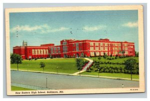 Vintage 1940 Postcard Panoramic View New Eastern High School Baltimore Maryland