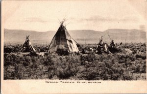 View of Indian Tepees, Elko NV Vintage Postcard M48