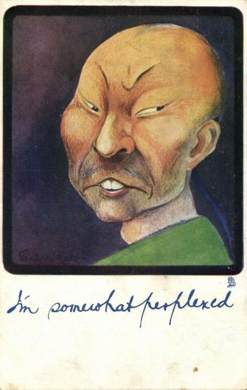 china, Caricature Chinese Man, I'm somewhat Perplexed (1904) Tuck Postcard