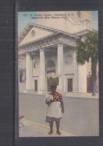 CHARLESTON, SOUTH CAROLINA, FLOWER SELLER, MOST HISTORIC CITY, c1940 ppc, unused