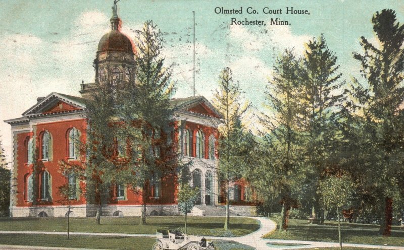 Vintage Postcard 1911 Olmsted Company Court House Rochester Minnesota MN