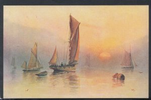 Shipping Postcard - Artist View of Fishing Boats / Sailing Boats   RS15435