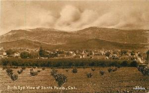 c-1910 Sepia Birdseye View SANTA PAULA CALIFORNIA  Mitchell postcard 929