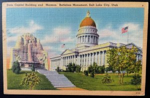 Vintage Postcard 1940-1945 State Capitol Building, Salt Lake City, Utah