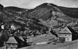 Krkonose Mtns Czech Republic view of Velka Upa ski resort real photo pc Z17949