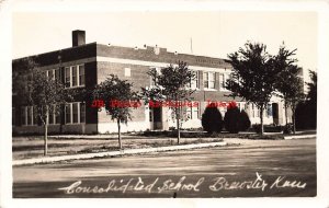 KS, Brewster, Kansas, RPPC, Consolidated School, Exterior View, Photo