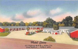 Motel Carro US 45 78 Tupelo Mississippi linen postcard