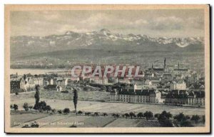 Old Postcard Konstanz Bodensee mit Schweizer Alpen