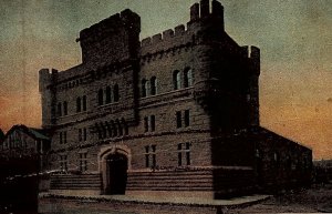 c1900 PHILADELPHIA PA ARMORY FIRST CITY TROOPS TINSELED UNDIVIDED POSTCARD 26-61