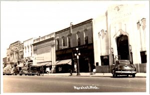 RPPC - Marshall, Michigan - A view of downtown in the 1940s