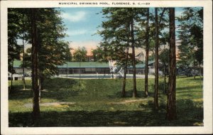 Florence South Carolina SC Municipal Swimming Pool Vintage Postcard