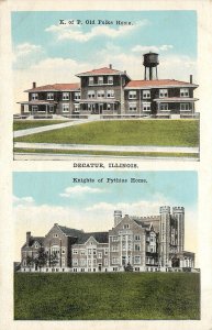 c1920 Postcard, Decatur IL, K. of P. Old Folks Home & Knights of Pythias Hme