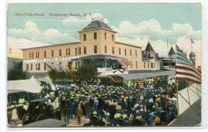 New York Hotel Crowd Rockaway Beach Long Island New York 1909 postcard