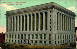 New City Hall and County Building Chicago Illinois IL 1911 Vtg Postcard