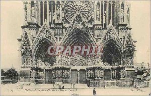 Postcard Old Cathedral of Reims The Grand Portal