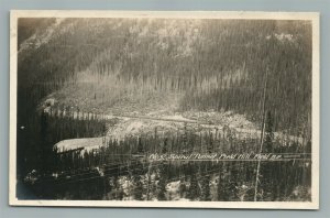 FIELD HILL BC CANADA No.2 SPIRAL TUNNEL VINTAGE REAL PHOTO POSTCARD RPPC railway